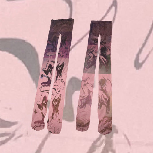 cosmic puddle tights salmon