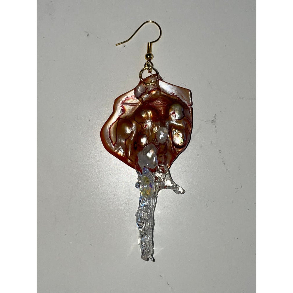 wet sunset pearl earrings