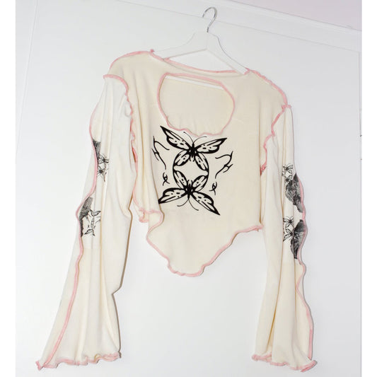 butterfly milk longsleeve with cut out