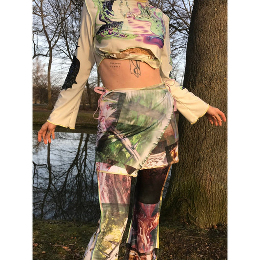 cyber forest wrap skirt