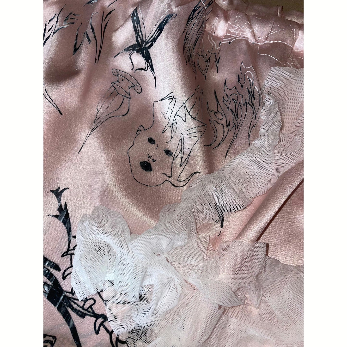 pearl silk skirt