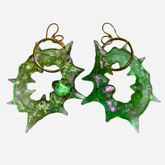 translucent iridescent cyberform earrings