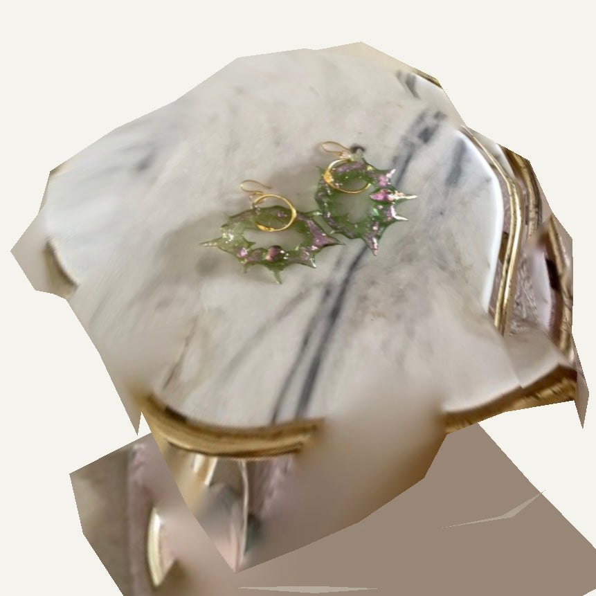 translucent iridescent cyberform earrings