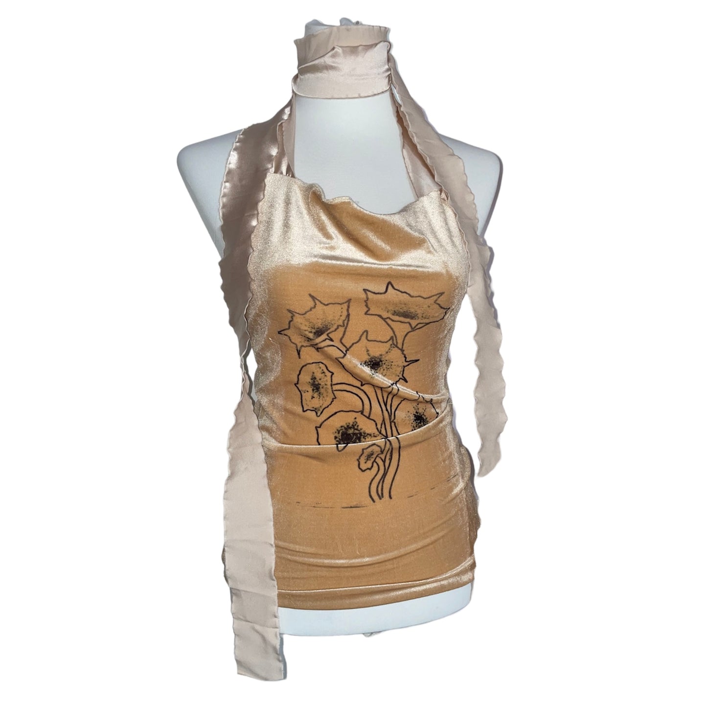 foreign plant neckholder top