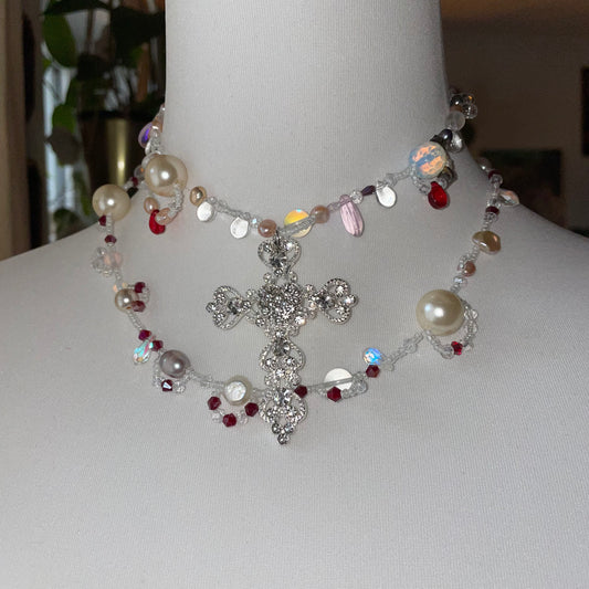 cross choker 2-piece set