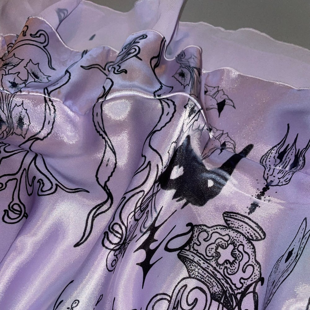lavender silk skirt