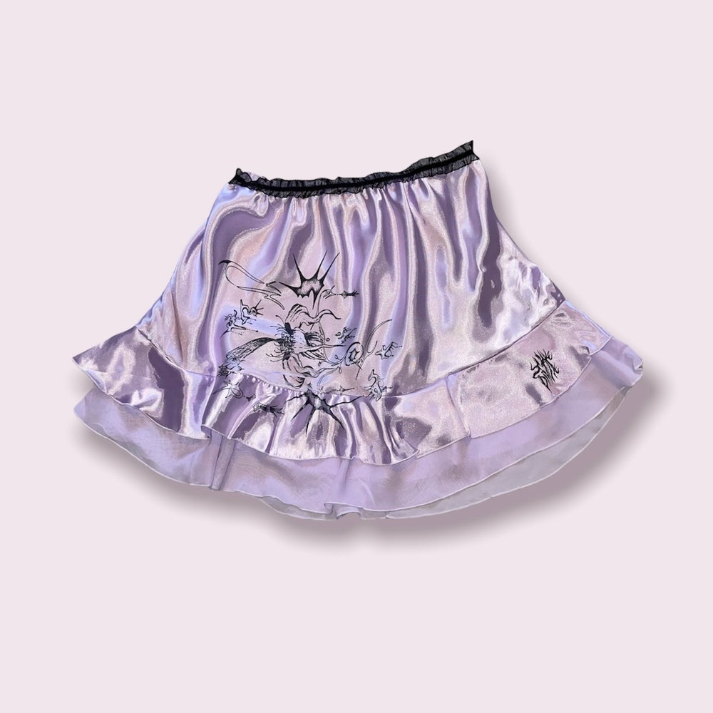 lavender silk skirt