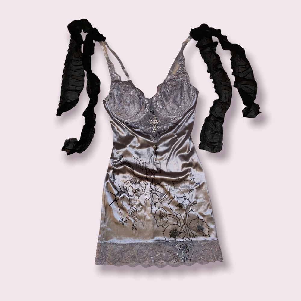 silver bat slipdress