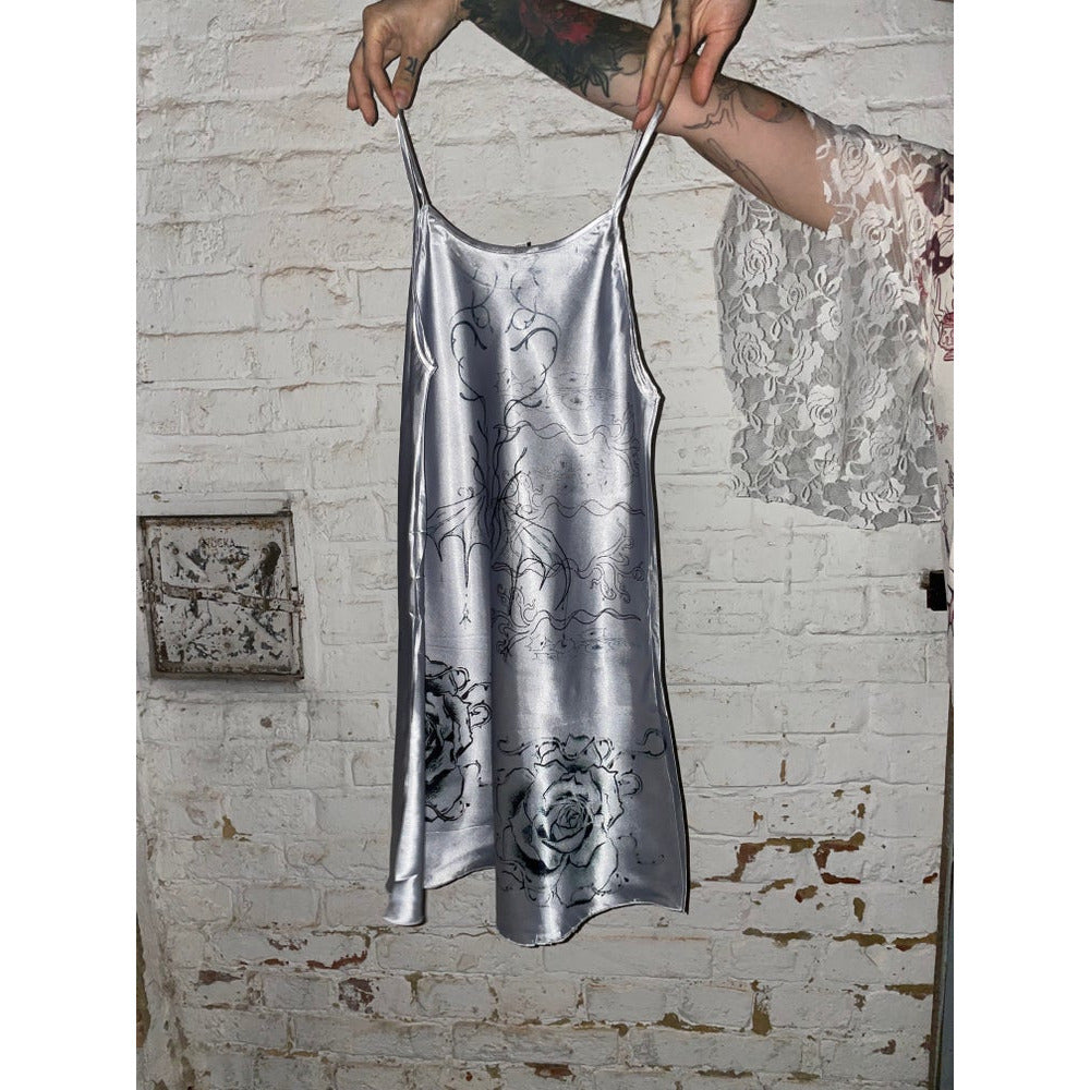 silver slipdress