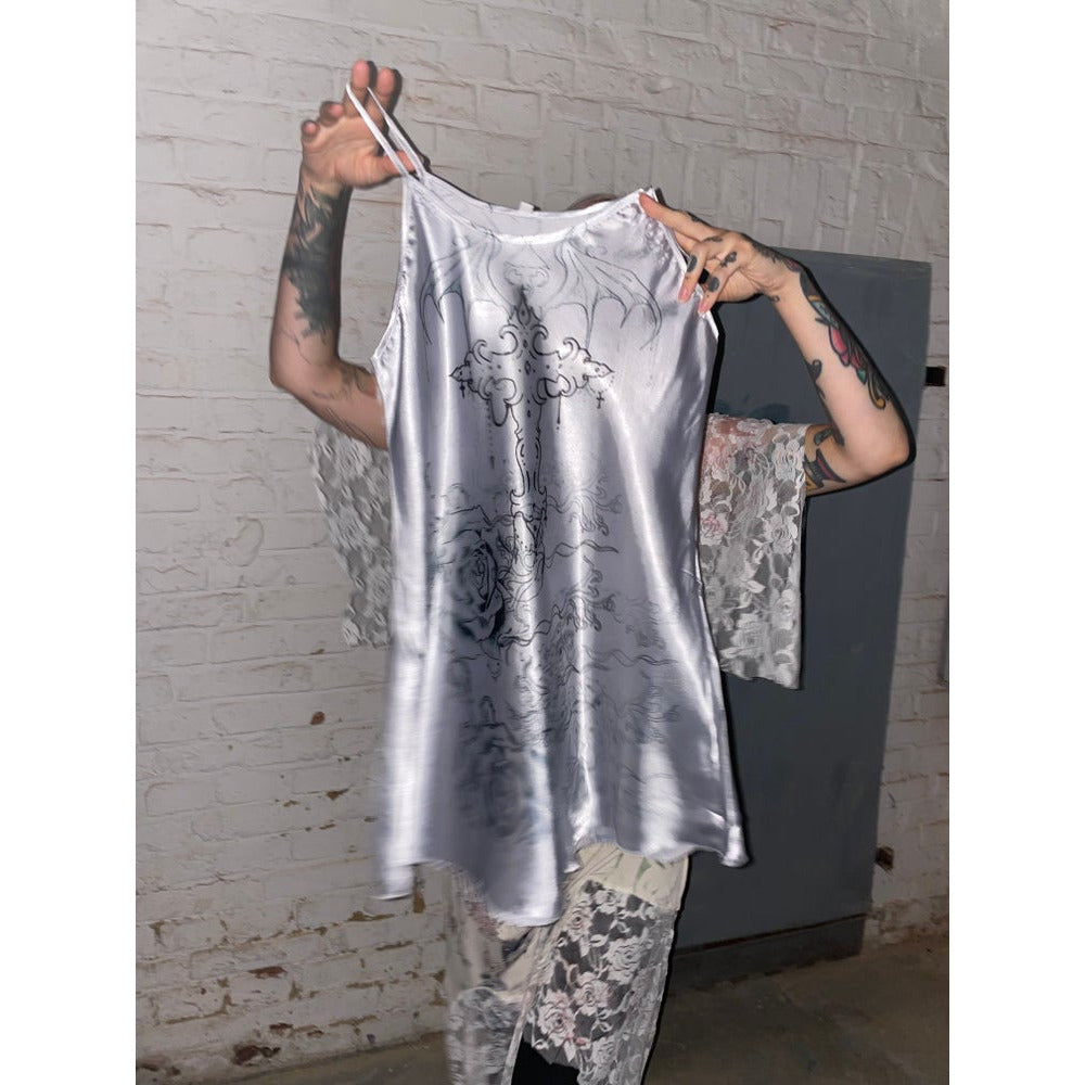 silver slipdress