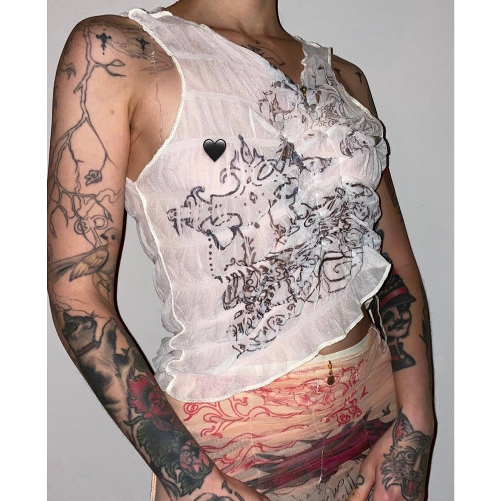 white noise mesh top