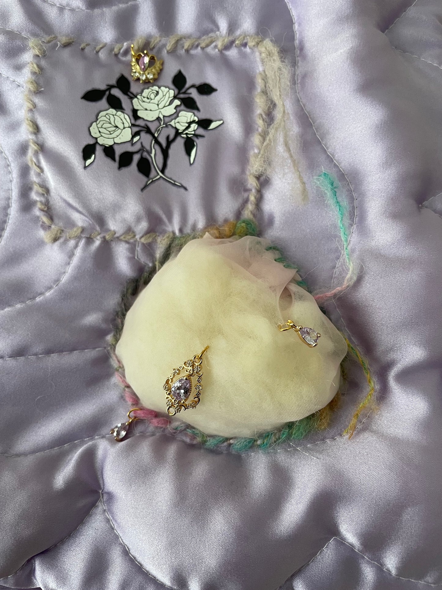 big lilac cloud silk bag