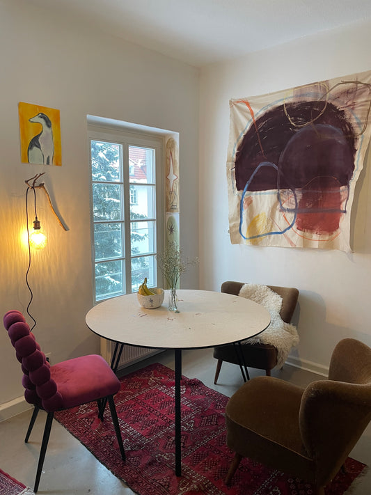 burgundy original canvas painting