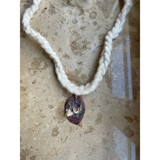 oval drop silver/copper necklace