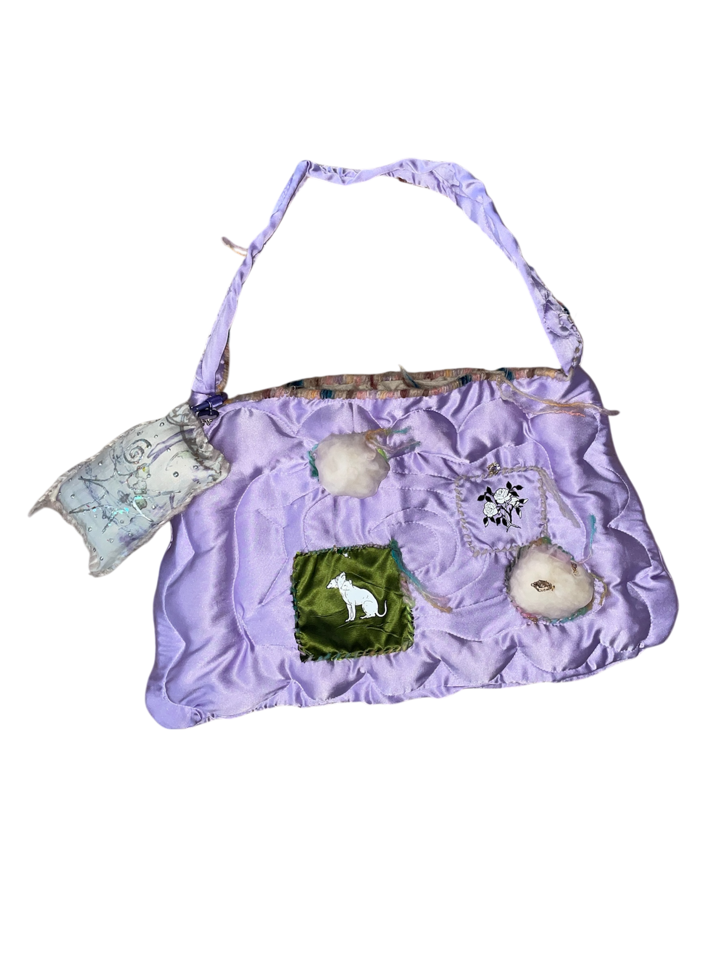 big lilac cloud silk bag