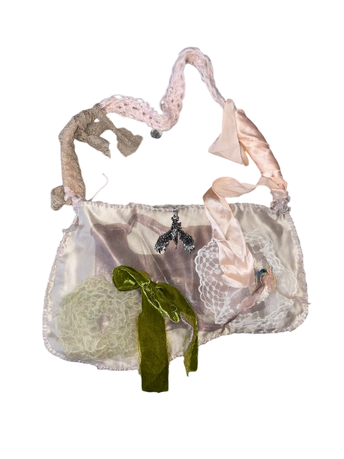 silk organza patchwork bag