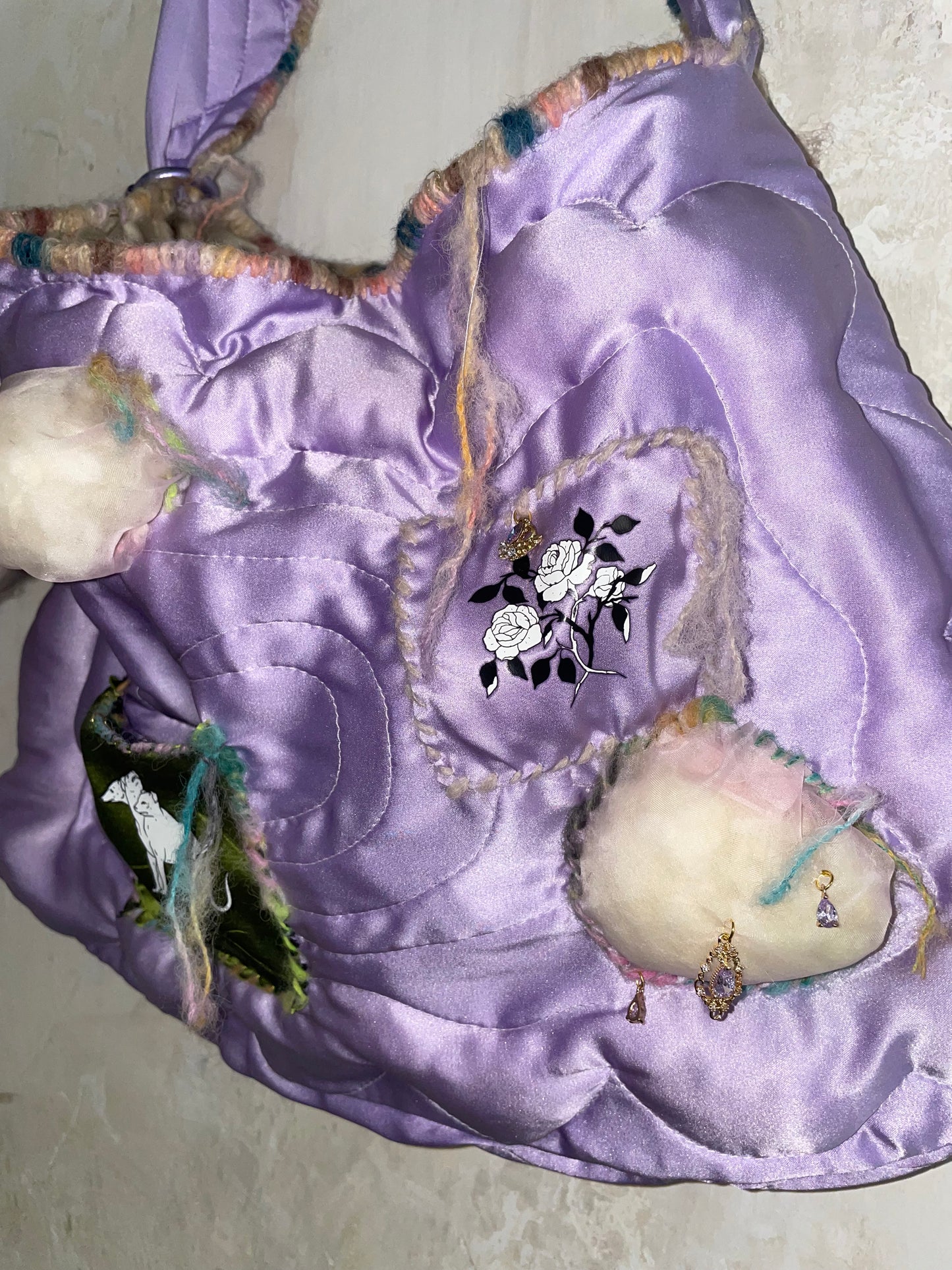 big lilac cloud silk bag