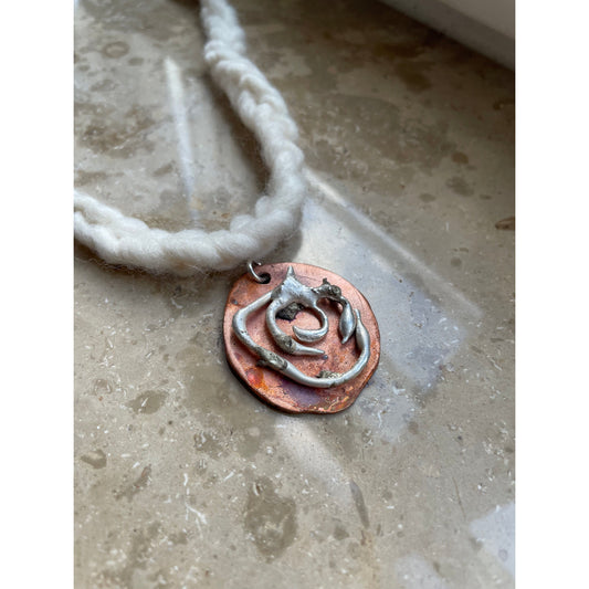 soft swirl silver/copper necklace