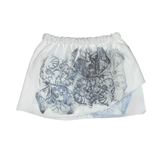 ornament denim skirt