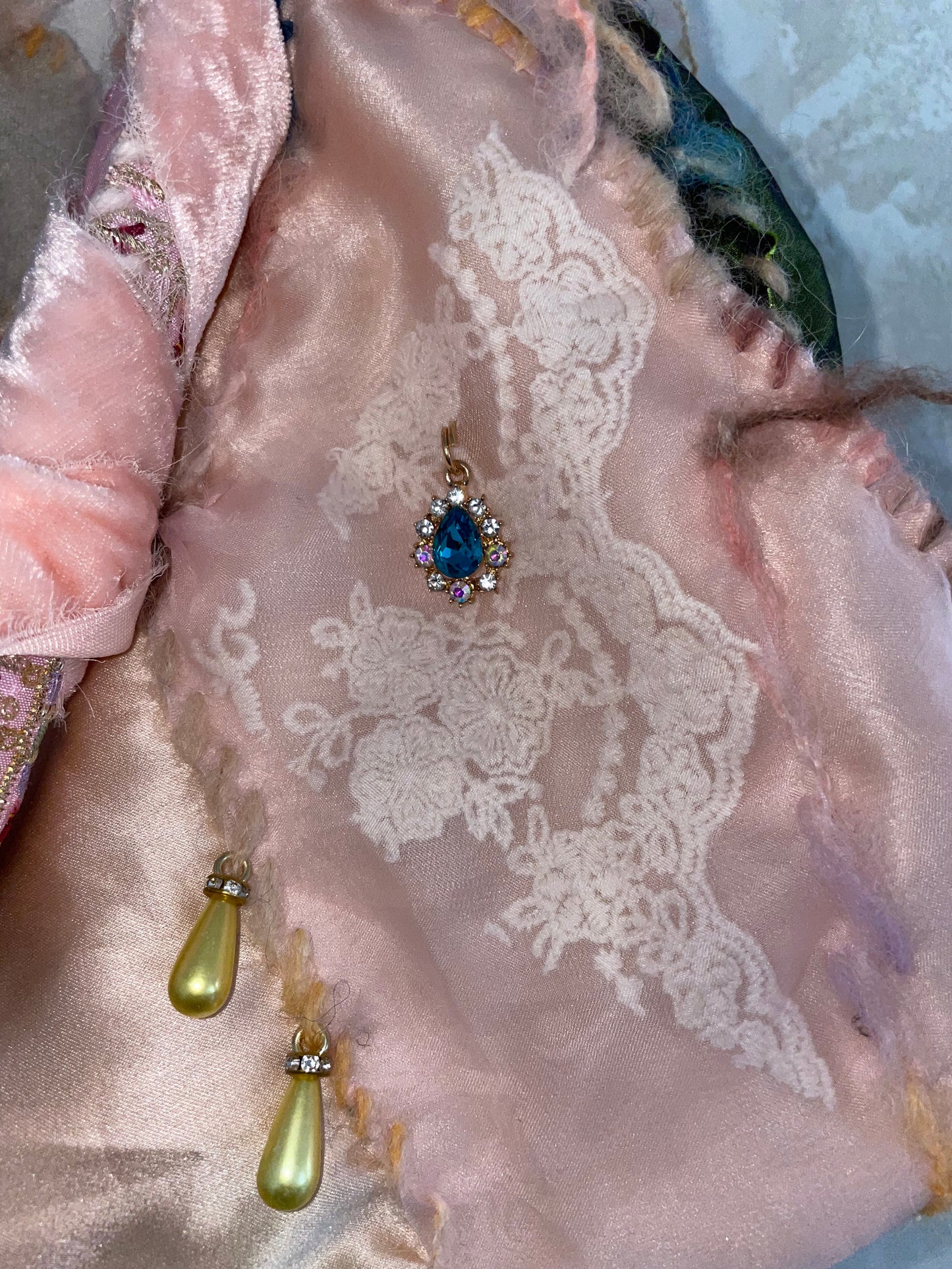 rose silk patchwork bag