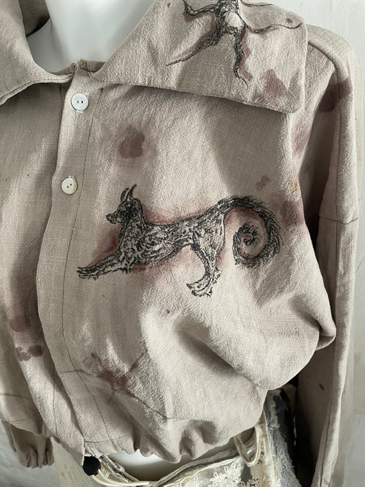 spirit animal linen jacket
