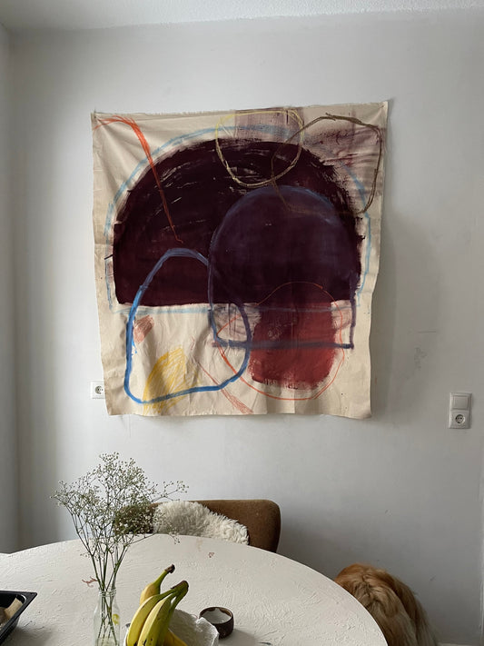 burgundy original canvas painting