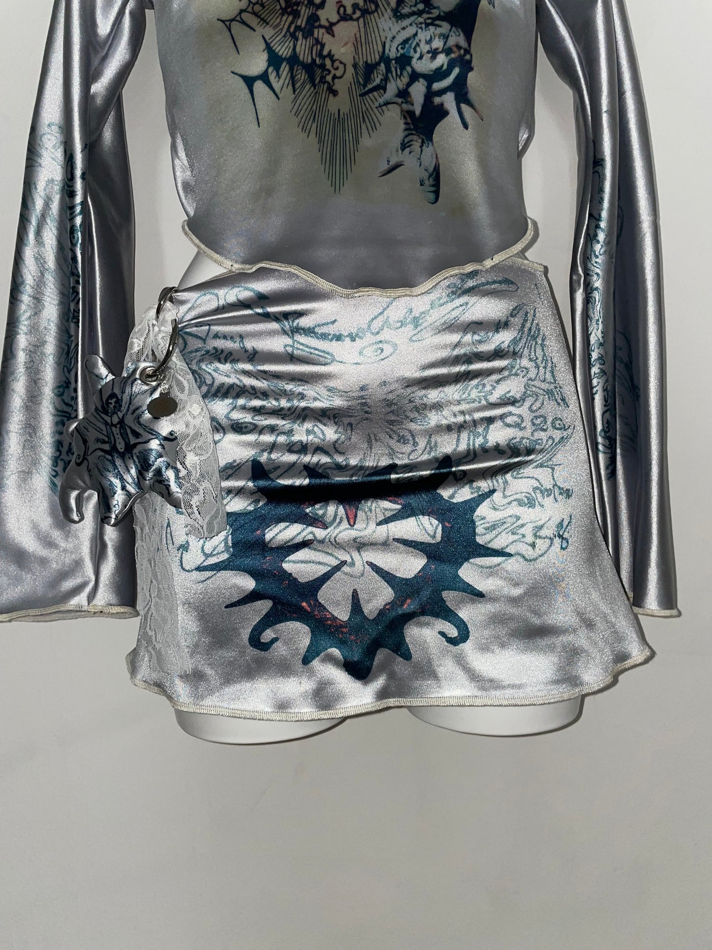 core silver miniskirt