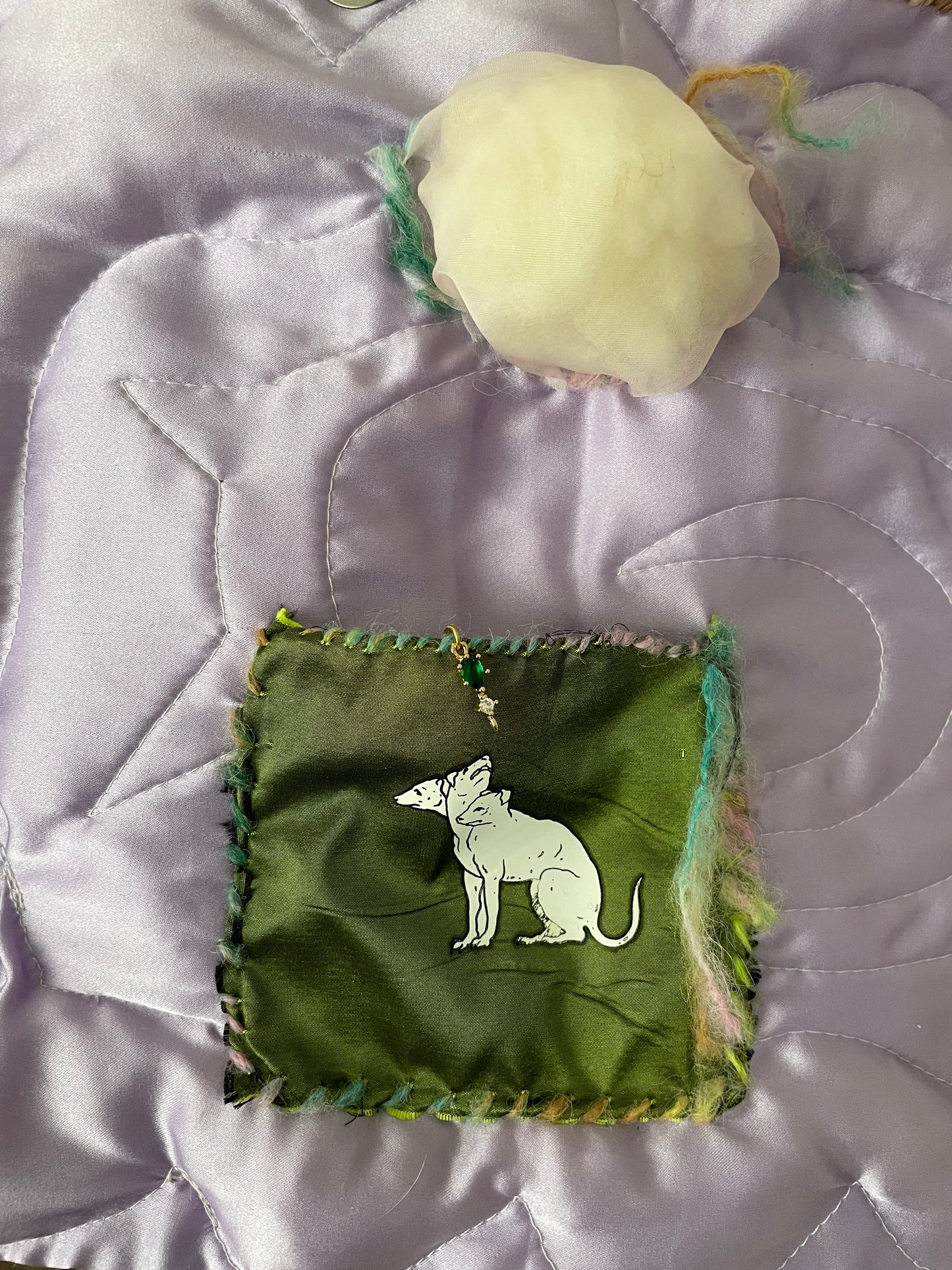 big lilac cloud silk bag