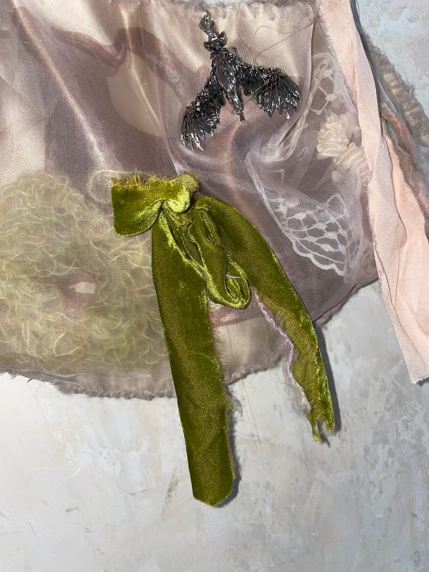 silk organza patchwork bag