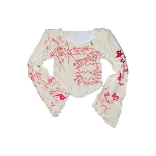 celestial flakes longsleeve in red