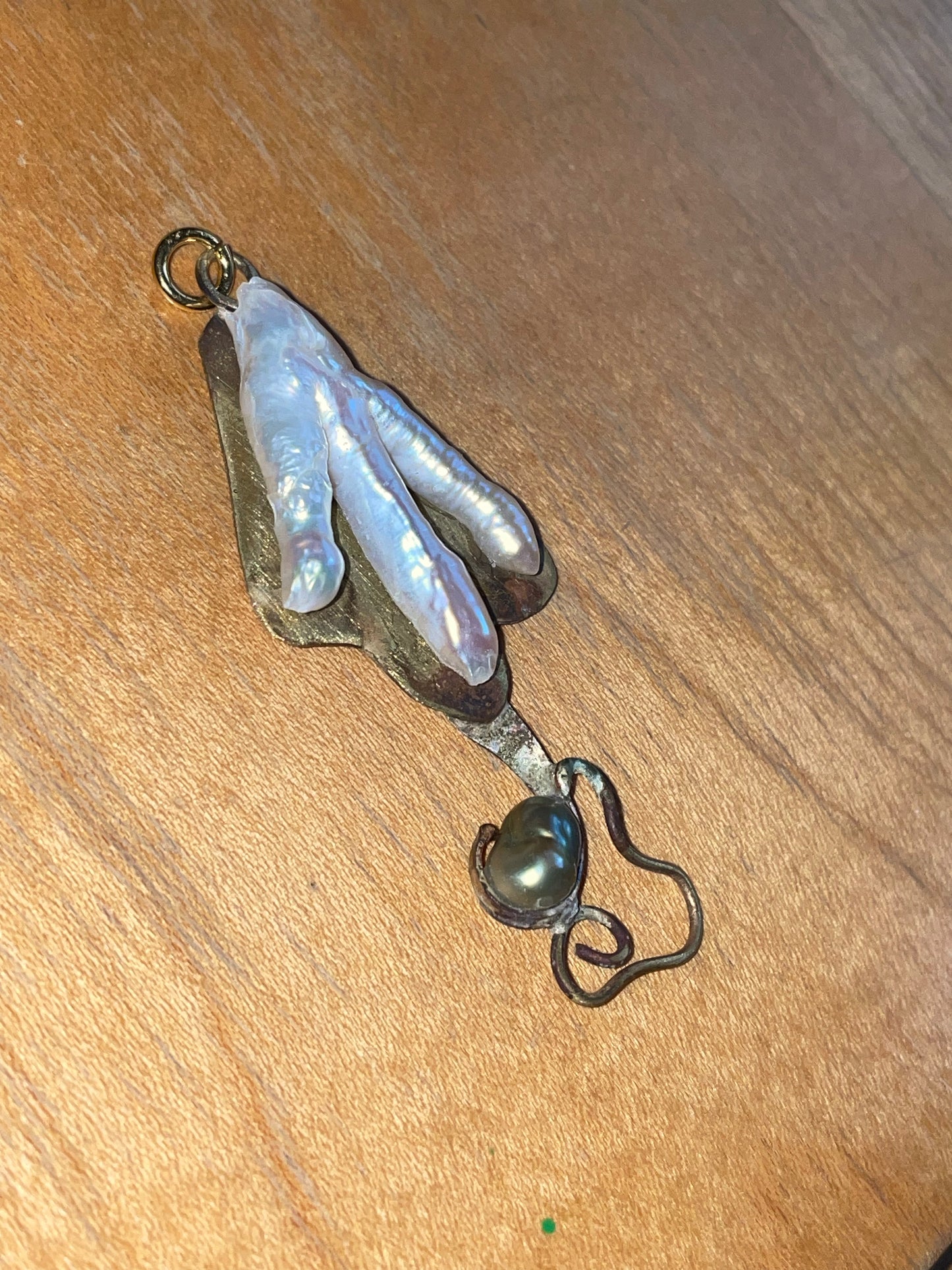 art noveau brass pendant