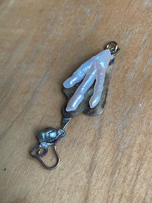 art noveau brass pendant