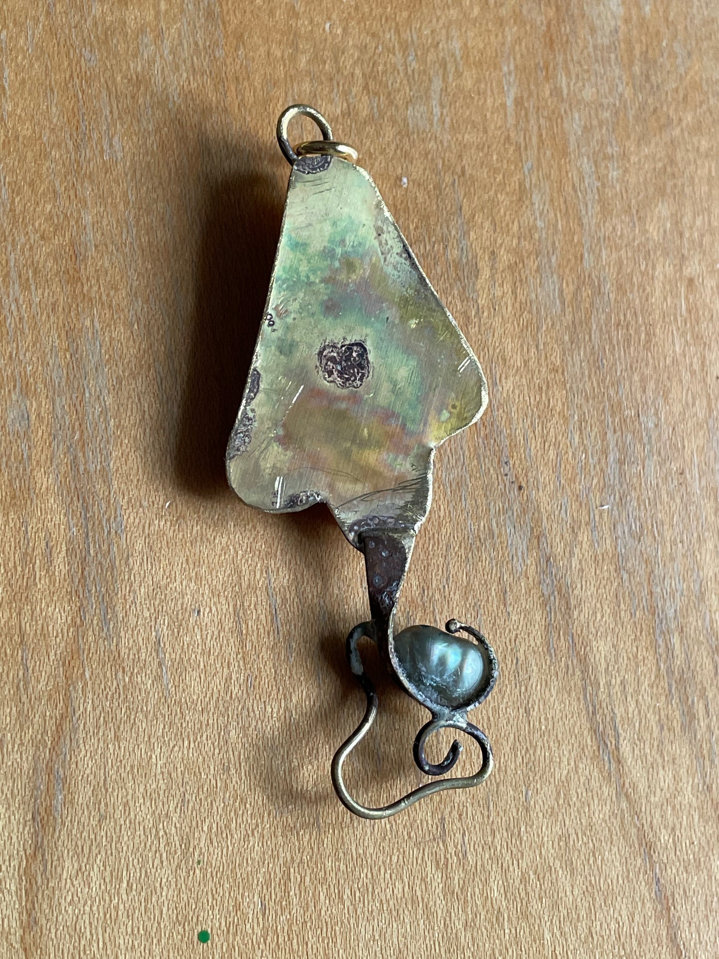 art noveau brass pendant