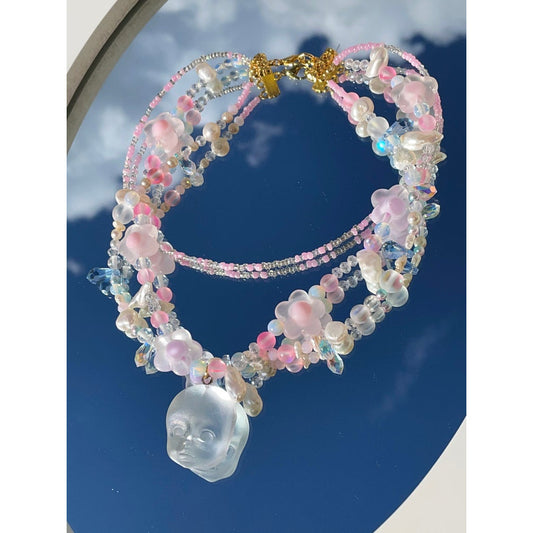 alien baby pearl choker