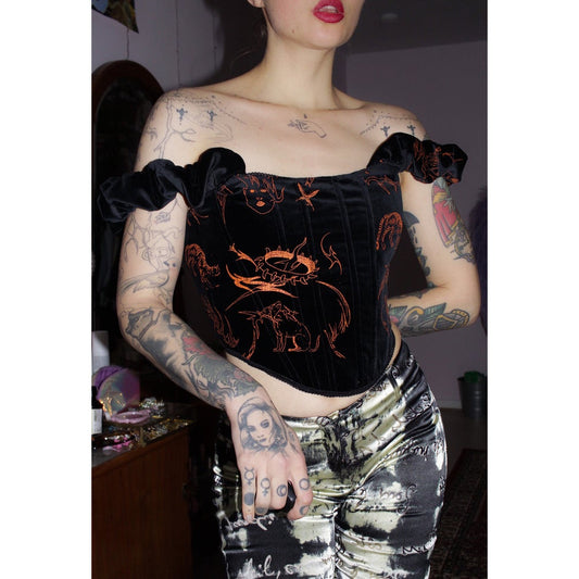 deep breakfast corset top