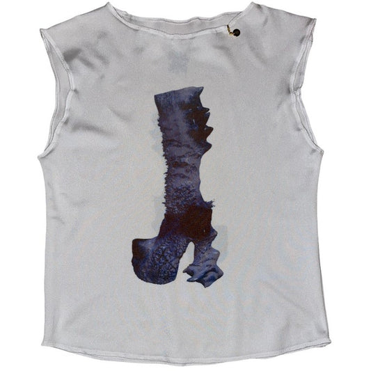 3D shoe square neck top