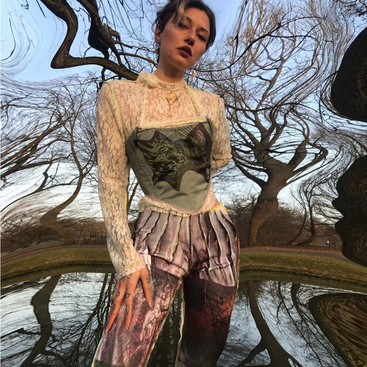 night of swirls corset top