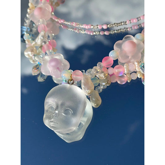 alien baby pearl choker