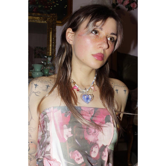 glowing heart murano choker