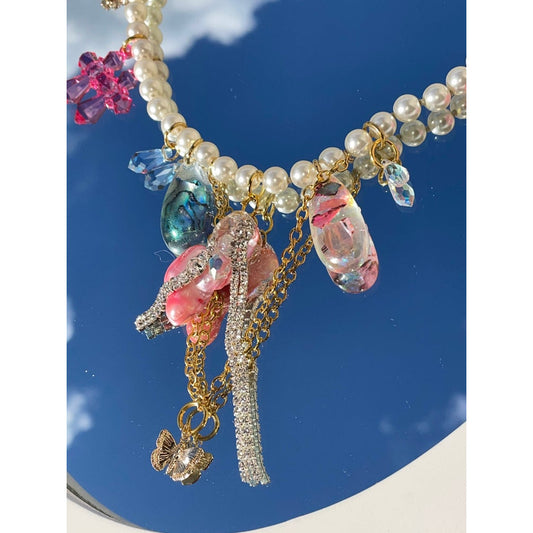 shell drops pearl choker