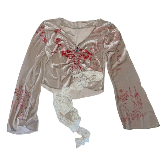 cross cream velvet longsleeve