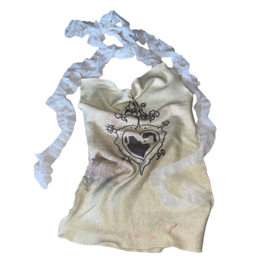 porcelain heart neckholder top